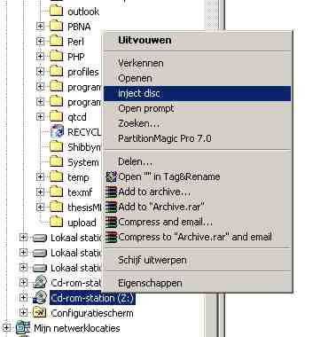 screenshot of contextmenu with inject option